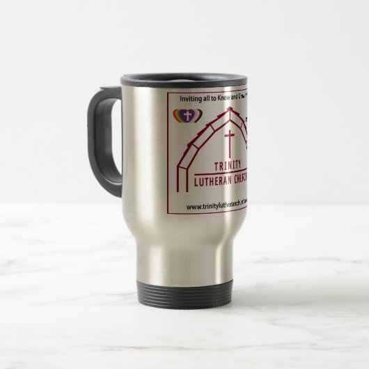Trinity and RIC Travel Mug Reisebecher (Vorderseite Links)