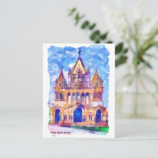 Trinity Church Boston Postkarte (Stehend Vorderseite)