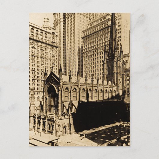 Trinity Church & Church Yard Lower Manhattan NYC Postkarte (Vorderseite)