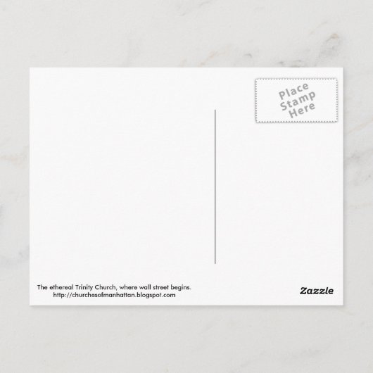 Trinity Church Postkarte (Rückseite)