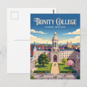 Trinity College Dublin Irland Postkarte (Vorne/Hinten)