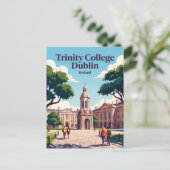 Trinity College Dublin Irland Postkarte (Stehend Vorderseite)
