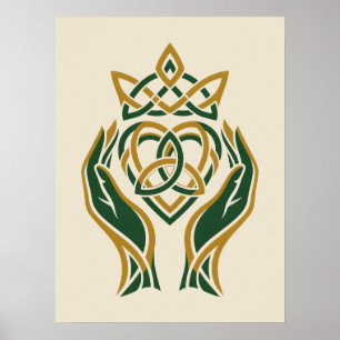 Trinity Heart Claddagh Poster