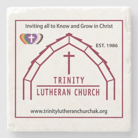 Trinity-Kirchen-Logo Steinuntersetzer (Vorderseite)