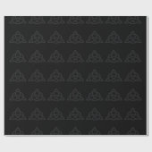 Trinity Knot Black Wrapping Paper Geschenkpapier (Flach)
