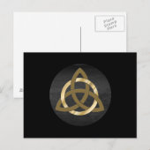 Trinity Knot Celtic Black Gold Postkarte (Vorne/Hinten)