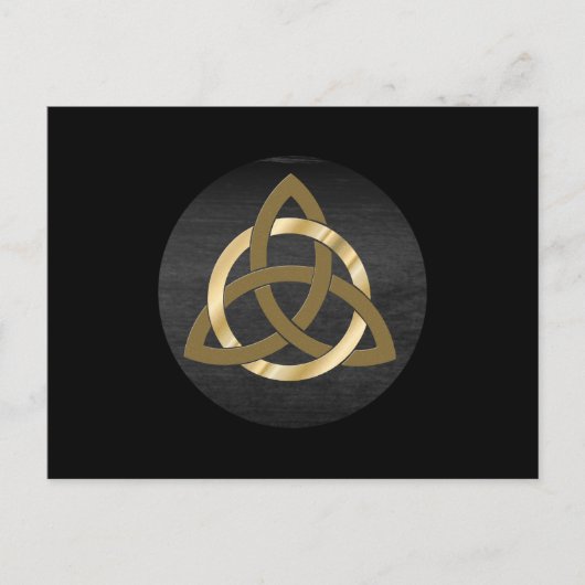 Trinity Knot Celtic Black Gold Postkarte (Vorderseite)