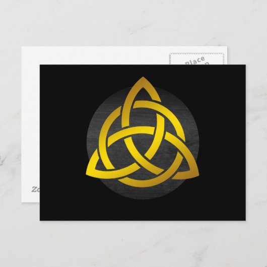 Trinity Knot Celtic Black Gold Postkarte (Vorne/Hinten)