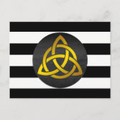 Trinity Knot Celtic Black Striping Postkarte (Vorderseite)