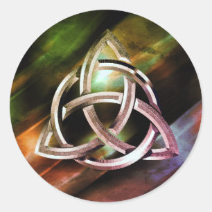 Trinity Knot Celtic Blue Metal Glitzer Cosmic Runder Aufkleber