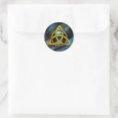 Trinity Knot Celtic Blue Metal Glitzer Runder Aufkleber (Tasche)