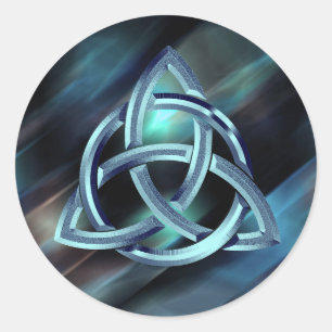 Trinity Knot Celtic Blue Metal Glitzer Runder Aufkleber