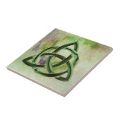 Trinity Knot Celtic Green Grunge Vintag Fliese (Seite)