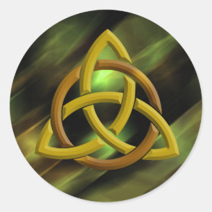Trinity Knot Celtic Green Metal Glitzer Runder Aufkleber