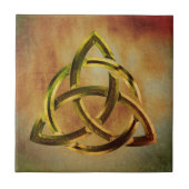 Trinity Knot Celtic Grunge Vintag Fliese (Vorderseite)