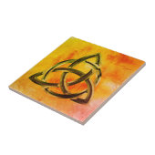 Trinity Knot Celtic Orange Vintag Fire Fliese (Seite)