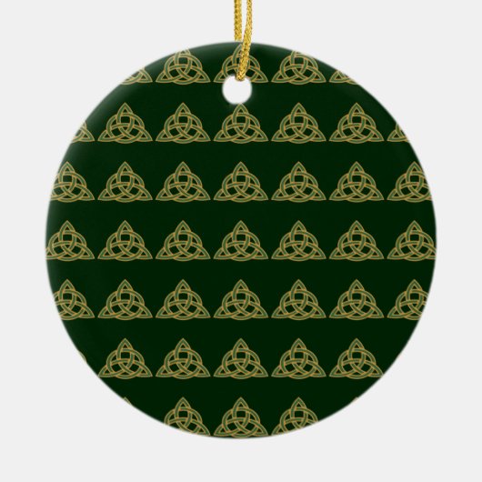 Trinity Knot Green Ornaments Keramik Ornament (Vorne)