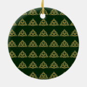 Trinity Knot Green Ornaments Keramik Ornament (Hinten)