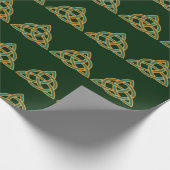 Trinity Knot Green Wrapping Paper Geschenkpapier (Ecke)