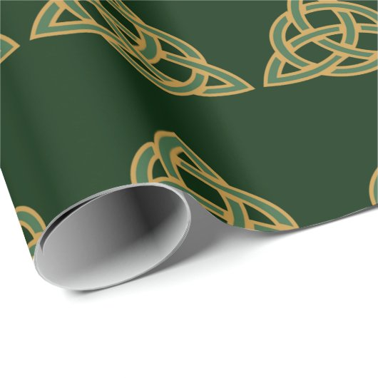 Trinity Knot Green Wrapping Paper Geschenkpapier (Rolleneckpunkt)