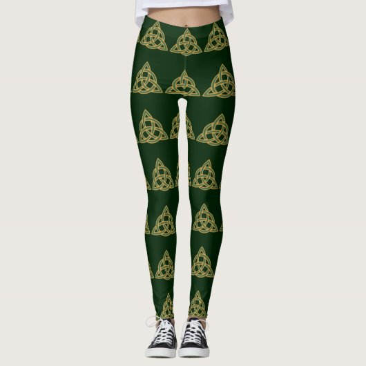 Trinity Knot Grüne Leggings (Vorderseite)