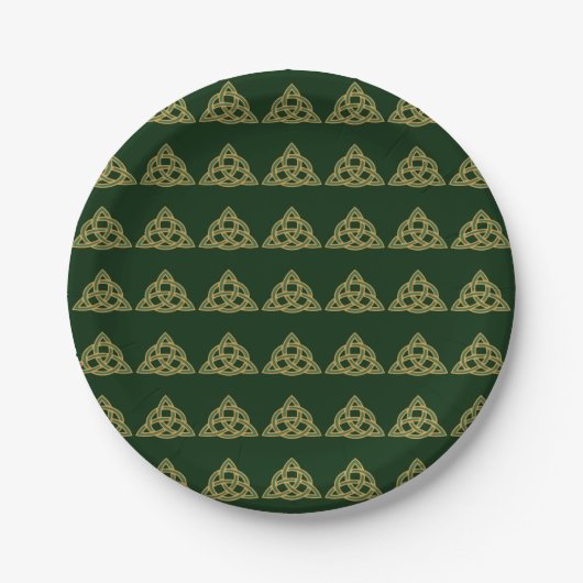 Trinity-Knoten grüne Papierplatten Pappteller (Vorderseite)