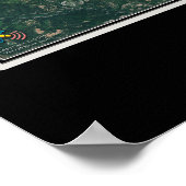 Trinity Lake California Satellite-Poster-Karte Poster (Ecke)