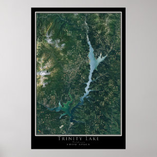 Trinity Lake California Satellite-Poster-Karte Poster