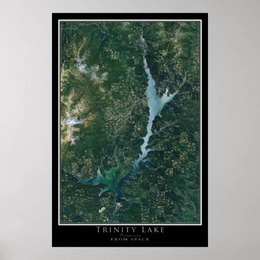 Trinity Lake California Satellite-Poster-Karte Poster (Vorne)