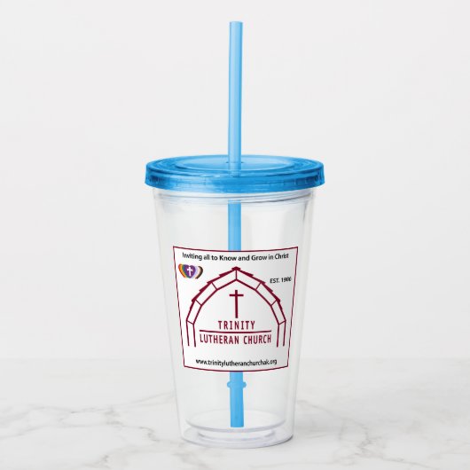 Trinity-Logo auf Tumbler Acryltrinkbecher (Vorderseite)