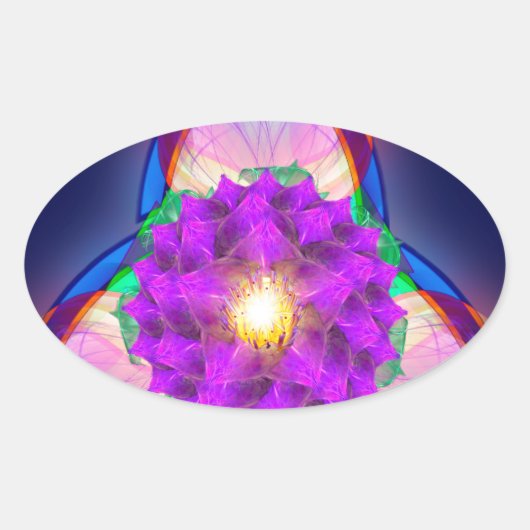 Trinity Lotus Ovaler Aufkleber (Vorderseite)