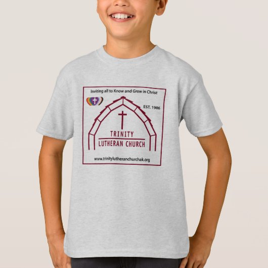Trinity Lutheran Gray Kids T-Shirt (Vorderseite)