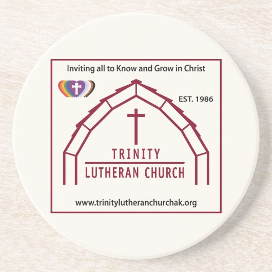 Trinity Lutheran Logo Getränkeuntersetzer (Vorne)