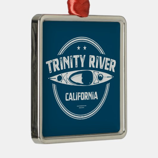 Trinity River California Kayaking Ornament Aus Metall (Rechts)
