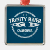 Trinity River California Kayaking Ornament Aus Metall (Vorne)