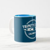 Trinity River California Kayaking Zweifarbige Tasse (Vorderseite Links)