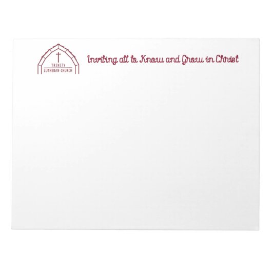 Trinity Scheune und Slogan Notizblock (Vorderseite)