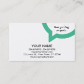 Trinity Speech Bubble Logo (Grüntöne) Visitenkarte (Rückseite)