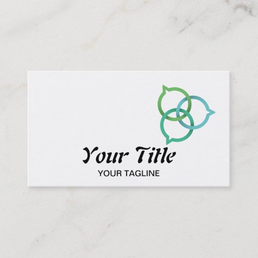 Trinity Speech Bubble Logo (Grüntöne) Visitenkarte (Vorderseite)