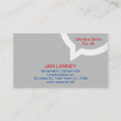 Trinity Speech Bubble Logo (rot, weiß und blau) Visitenkarte (Rückseite)