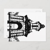 Trinity Uni Dublin Campanile, Black and White Postkarte (Vorne/Hinten)