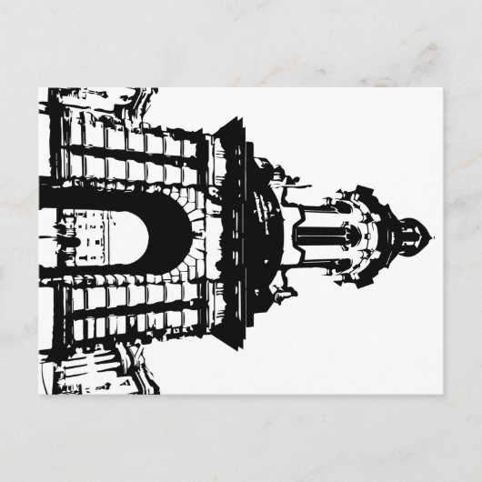 Trinity Uni Dublin Campanile, Black and White Postkarte (Vorderseite)