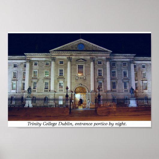 Trinity Uni porticiat at at night, Dublin Irland Poster (Vorne)
