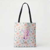 Trinity's Joyful Bloom - Boho Floral Monogram T Tasche (Vorderseite)