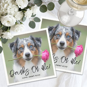 Trink Auf Mich Foto Hund Hochzeit Serviette