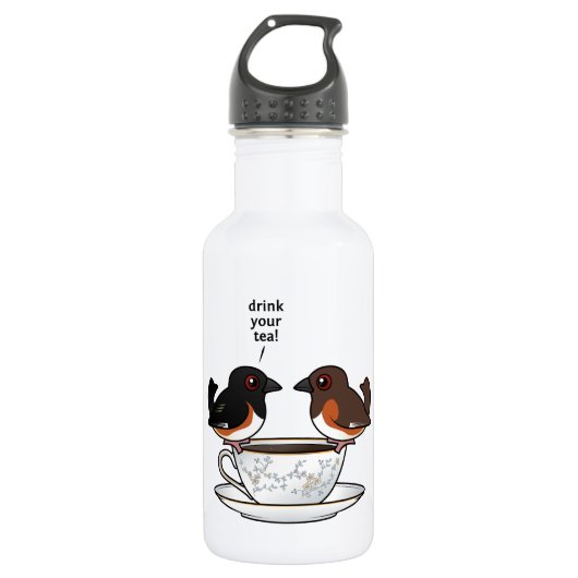 Trink deinen Tee! Edelstahlflasche (Vorderseite)