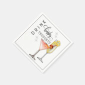 Trink Happy Thoughts Cocktailservietten Serviette (Ecke)