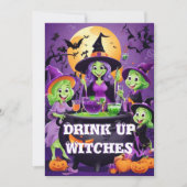 Trink Hexen! Halloween Girls Night Einladung (Vorderseite)