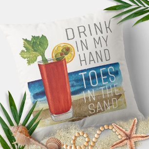 Trink in meiner Hand Zitat Nautical Strand Sommer Kissen