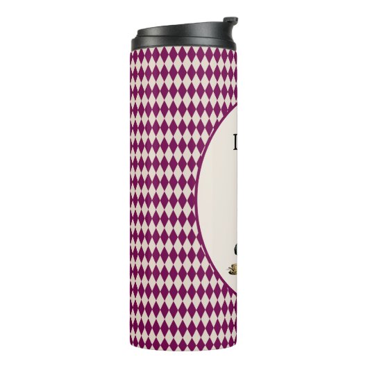 Trink Mad Hatter Alice im Wunderland Magenta Thermosbecher (Nach links gedreht)